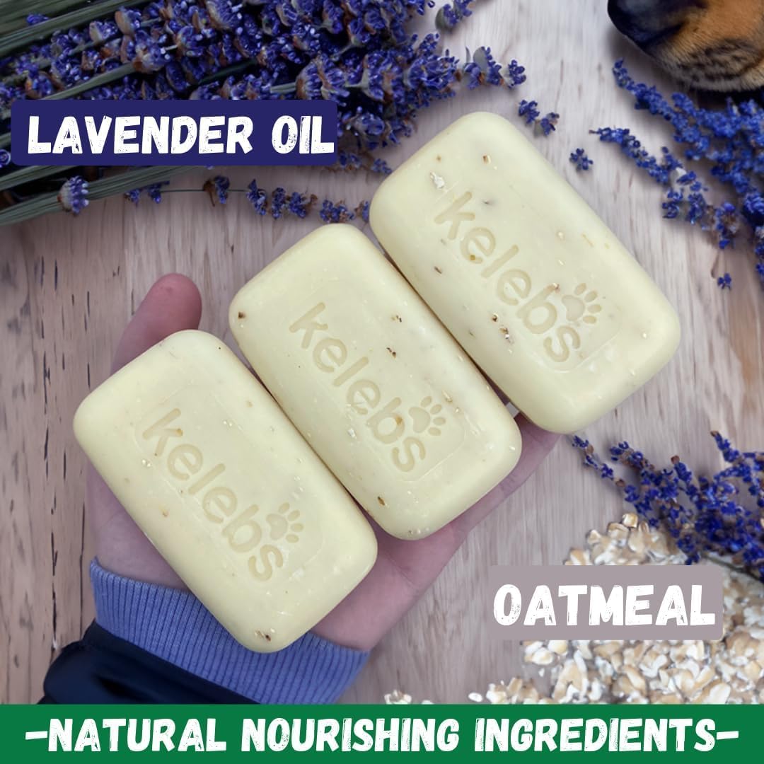 Kelebs Dog Shampoo | Allergies and itching | Dog Shampoo for Sensitive Skin | All Natural Dog Soap Bar with Lavender Oil & Oatmeal | No Plastic Vegan | 9 - Value Pack