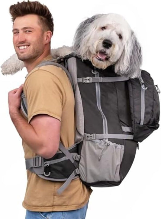 K9 Sport Sack Kolossus - XXL, Black - The Big Dog Backpack - Ideal for Dogs 26-29” Long - Fully Adjustable Pet Carrier - Doubles as a Professional-Grade 60L Hiking Pack