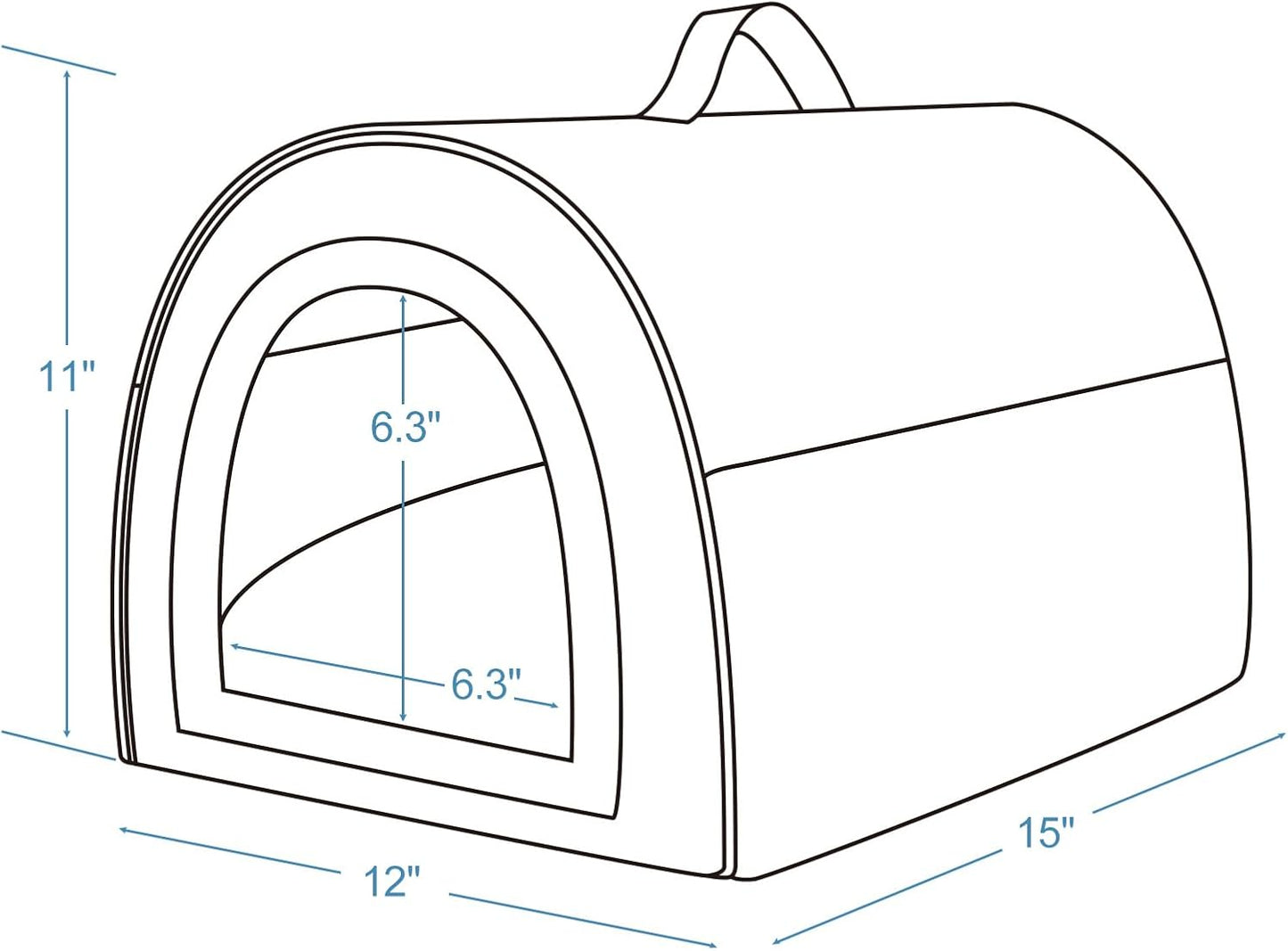Jiupety Cozy Small Pet Dog House, 2 in 1 Puppy House, S Size for Cat and Puppy, Warm Cave Sleeping Nest for Cats and Dogs, S(15"×12"×11"), Up to 5.5 Lb, Grey