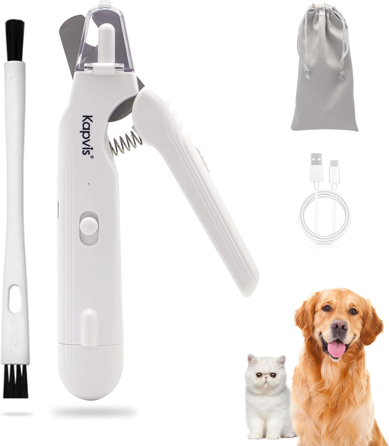 2-in-1 Dog Nail Trimmers & Dog Nail Grinder with LED Lights,Cat Nail Clipper with Guard,cat Nail Trimmer for Large Medium Small Dogs Cats Claw Trimmer Quick Sensor and Safety Guard