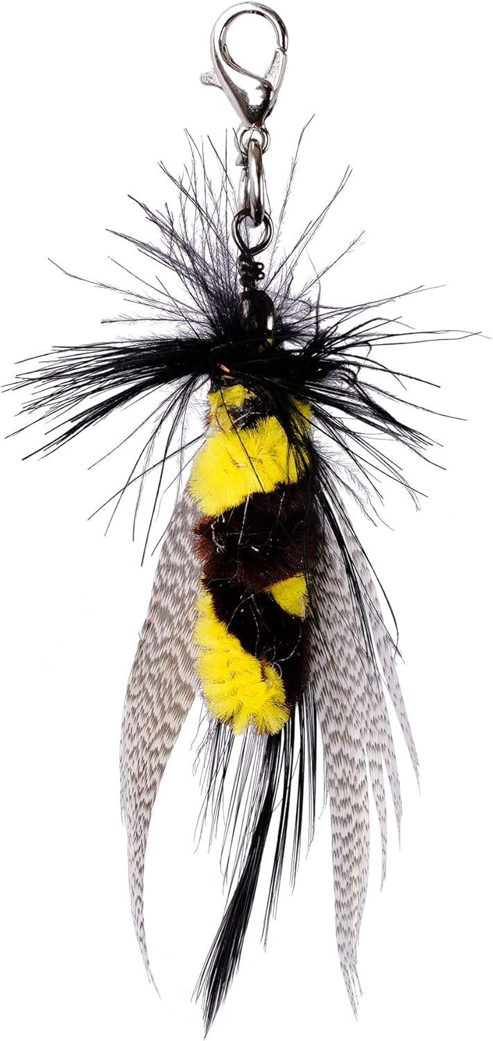 JXFUKAL Cat Feather Toy Refills, 3Pcs Simulation Mini Insects Cat Lures Wand Attachment Replacement for Kitty Kitten Indoor Accessories