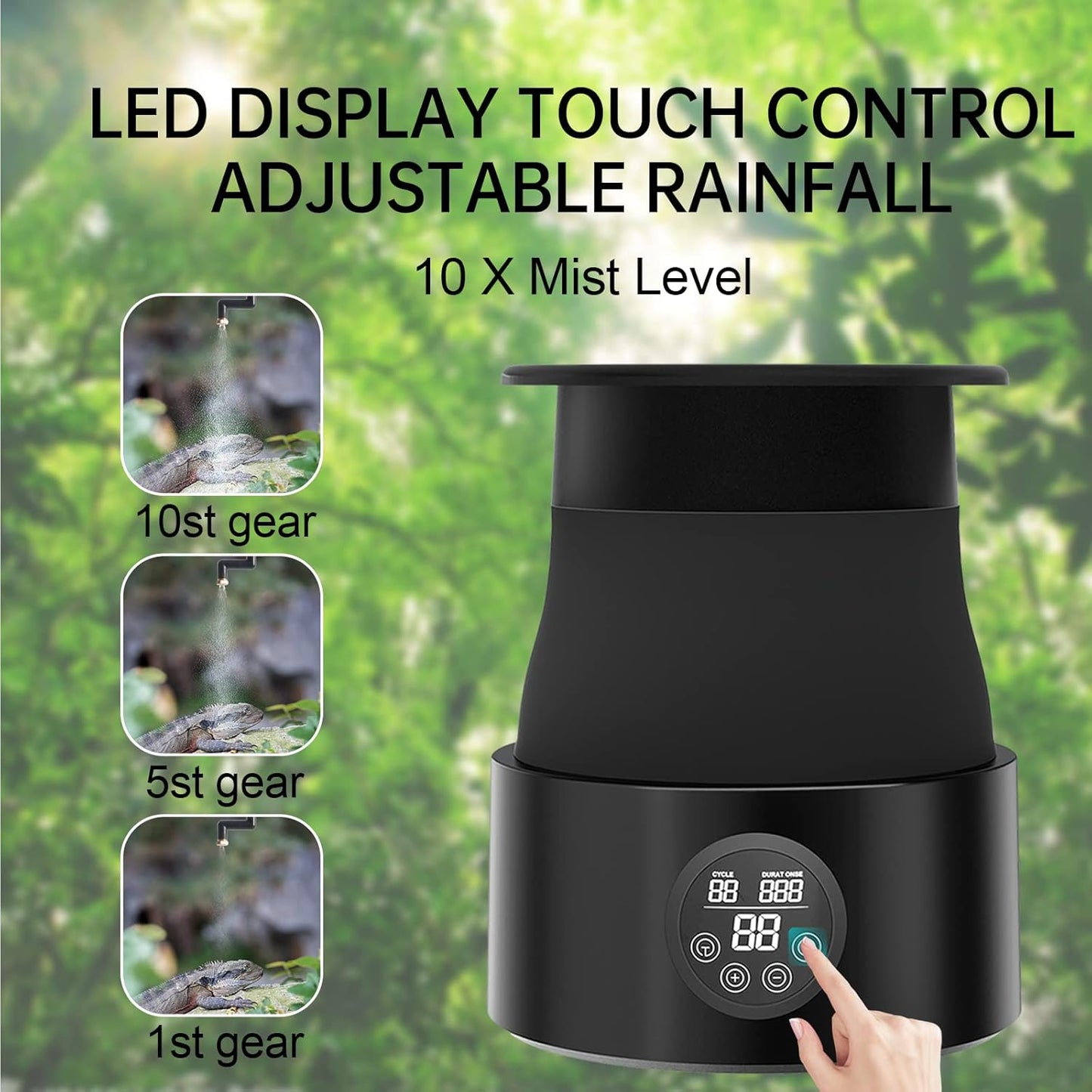 5L Foldable Automatic Reptile Mister For Reptile Terrarium with Timer, Reptile Fogger System with 360°Adjustable Nozzles,Reptile Humidifier for Lizard Snake Amphibian Frog Plants Terrarium