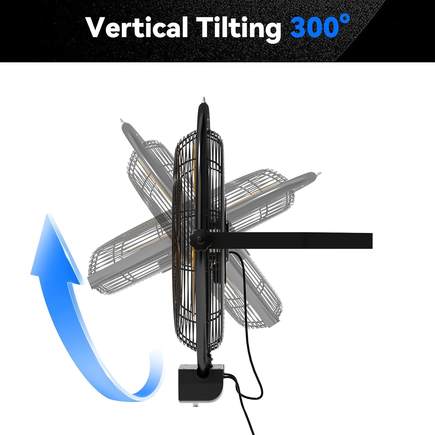 2 PCS 20 IN 5500 CFM Remote Control Wall Mount Fan, 3 Speed High Velocity Wall Fan with Timer, Air Circulator for Garage, Commercial, Greenhouse, Warehouse & Gazebo Use, UL Listed