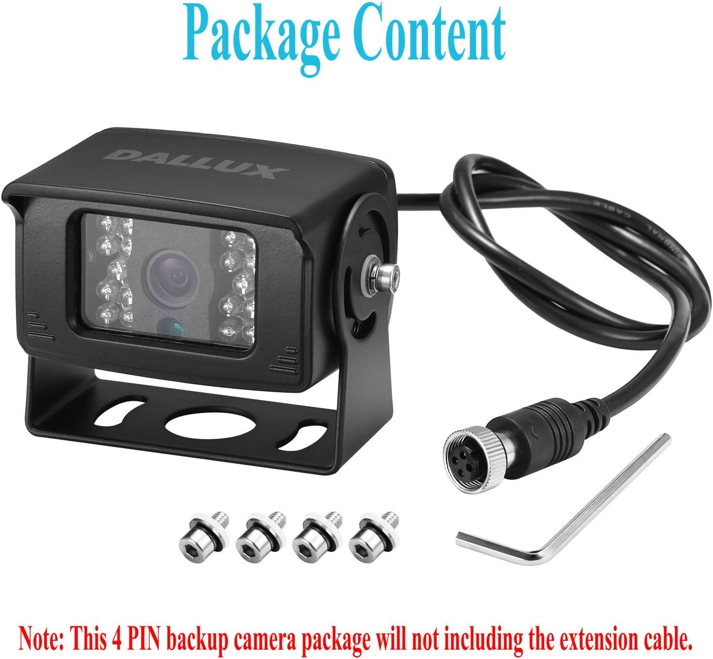 Truck Backup Camera with Parking Line Switch ON/Off for Bus/Travel Trailer/Van/Fifth Wheel/RV Camper