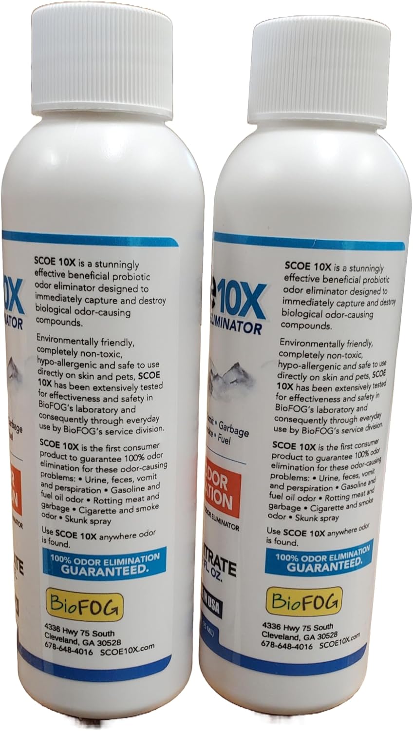 SCOE 10X Odor Eliminator Concentrate- 2 Spray Bottle Refills- Urine Odor Eliminator