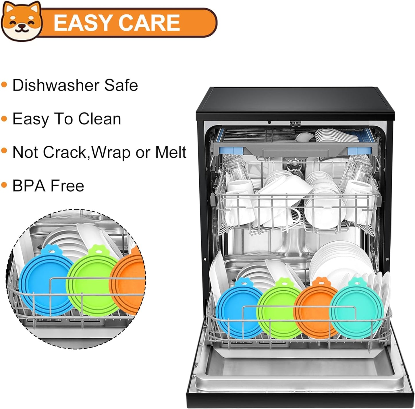 2 Pack Pet Food Cans Lids, Silicone Food Can Covers for Dog and Cat, BPA Free/Food Safe/Universal, One Fit Most Standard Size Food Can Top Blue/Dark Green, CWGTG01