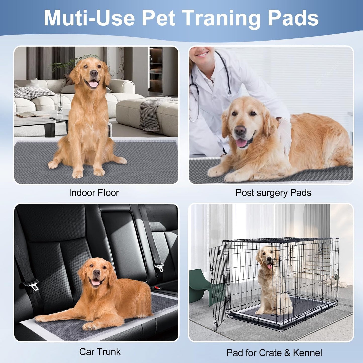 47"*31" Puppy Pee Pads for Dogs Extra Large 30 Count, XXXXL Charcoal Pee Pads Odor-Control Absorbs Up to 2000ml, Leak-Proof & Quick-Dry Diaposable Dog Training Pads with Adhesive Sticky Tape