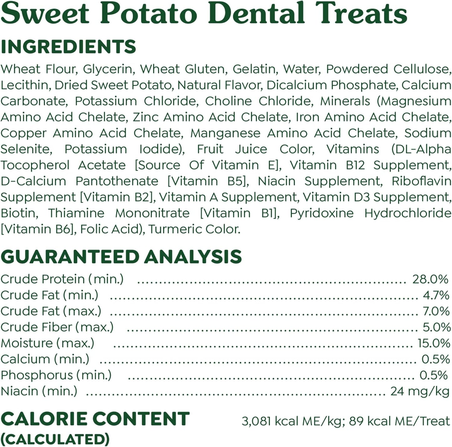 Greenies Regular Dental Dog Treats, Sweet Potato Flavor, 12 oz. Pack (12 Treats)