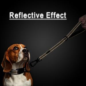 PLUTUS PET Short Training Dog Leash with Padded Handle for Medium Large Dogs,18 Inch Heavy Duty Strong Traffic Leash with Carabiner Clip for Climbing Walking or Guiding Blind(18”，Beige)