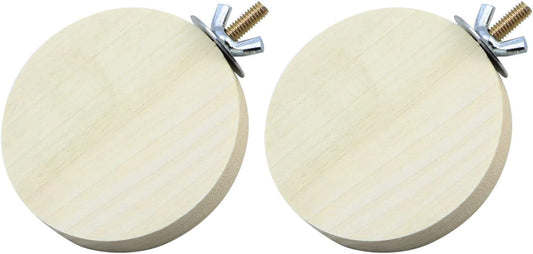 2 Pieces Bird Perch Platform Wooden Stand Toy for Small Bird Parrot Parakeet Cockatiel Budgie Lovebirds Conures Finches Rat Cage Accessories