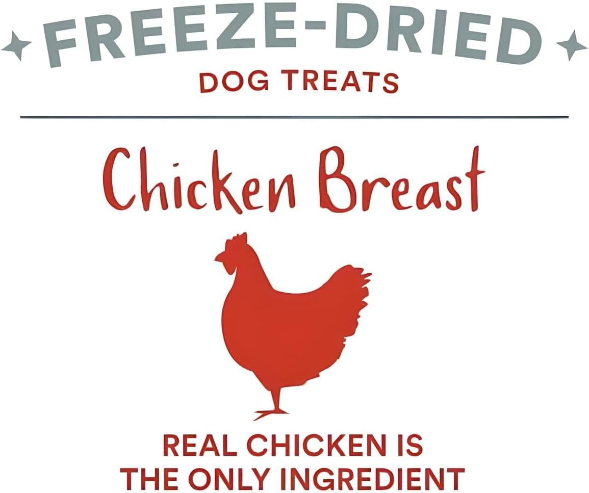 Organic Freeze Dried Dog & Cat Treats - Single Ingredient, Grain Free Food Toppers for Healthy Pets, No Fillers or Preservatives (1 Bag, Chicken)