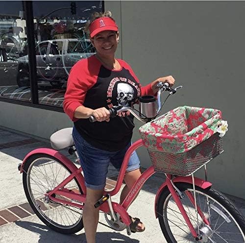 Cruiser Candy Bike Basket Liner Waterproof, Universal Fit for Most Bike Baskets, Stylish 2in1Tote, Bike Basket Cover, EBiKE Front Wire Or Wicker Bike Baskets Fits Up to 15x12x10