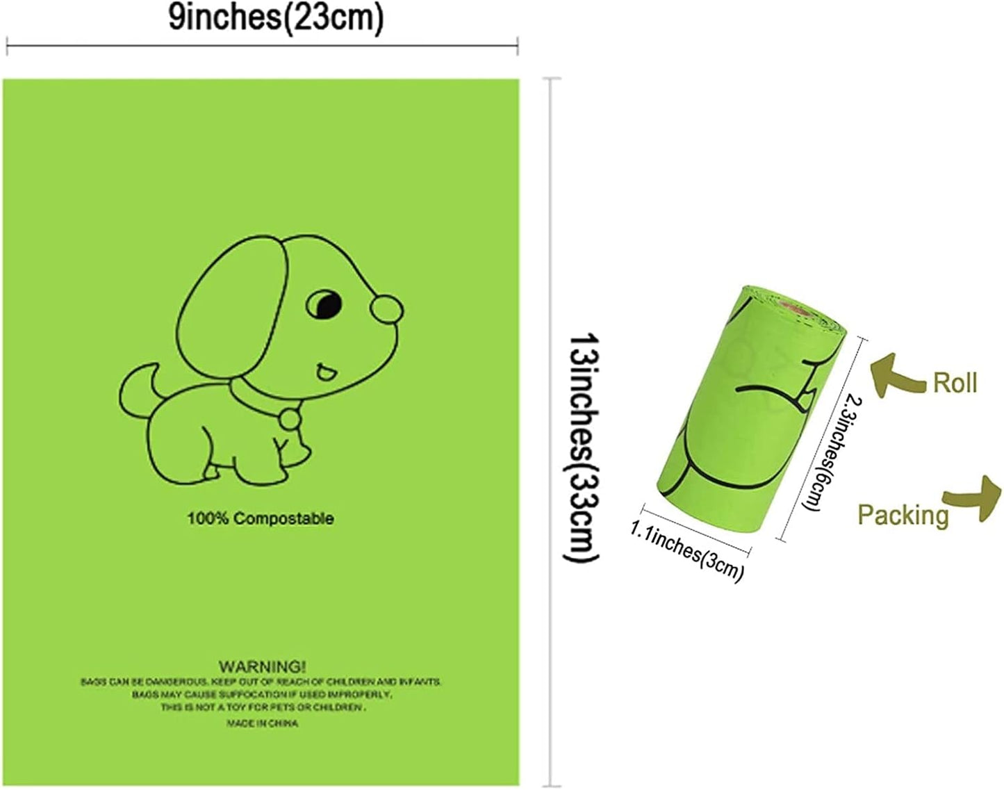 Petmolico Dog Poop Bag Holder Leash Attachment, Pet Waste Bag Dispenser Zippered Pouch, Fits Any Leash, Includes Free Roll of Dog Bags, Poop Bag Dispenser - 2 Pack, Colorful Flowers