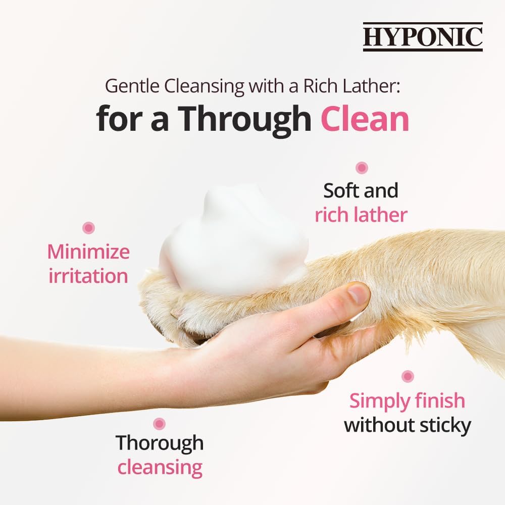 HYPONIC Hypoallergenic Premium Waterless Shampoo for All Pets (Scented, 6.4 oz) - Natural Dry Shampoo, Waterless Foam, Grooming for Dogs and Cats