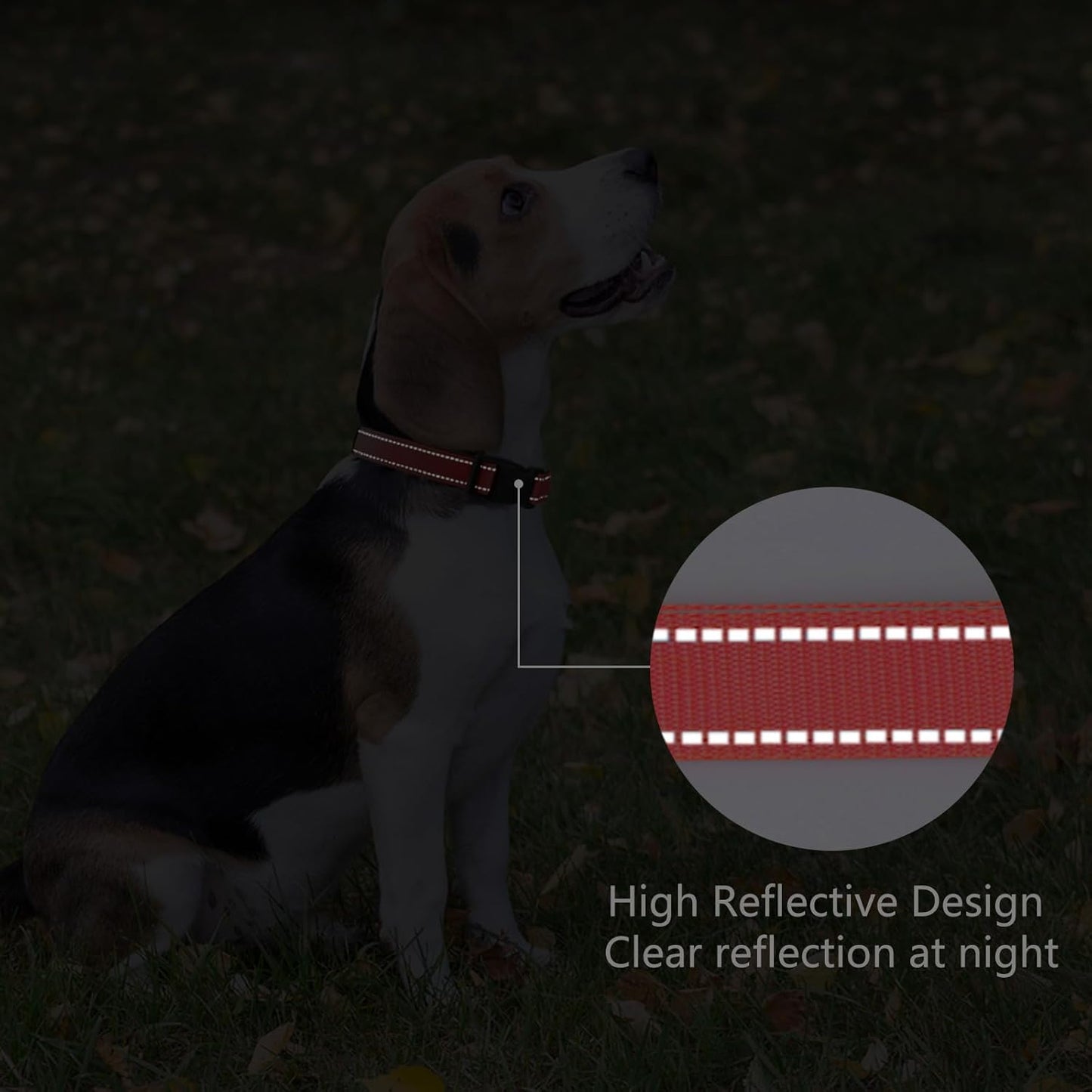 Reflective Dog Collar Padded with Soft Neoprene Breathable Quick Release Basic Dog Collars for Puppy Small Dogs Red Girl Boy