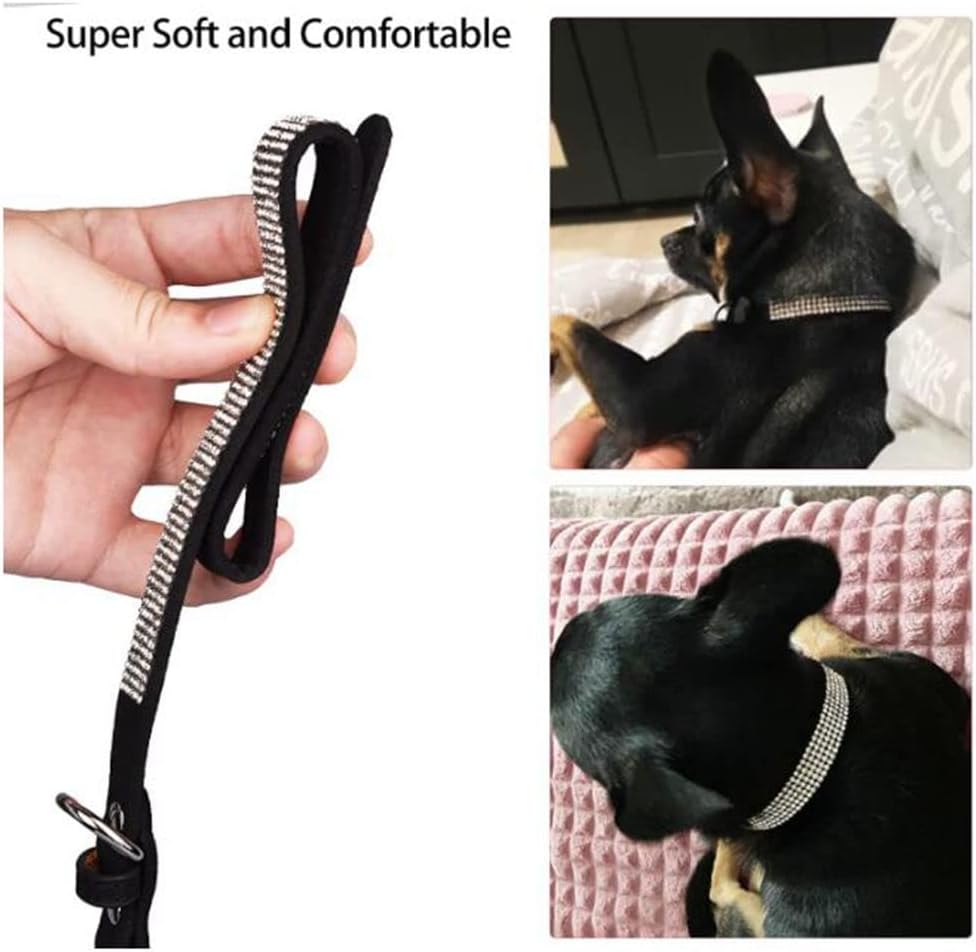 Rhinestone Dog Collar for Small Dogs, Bling Diamond Fancy Crystal Glitter Pretty Jewel Pet Puppy Collars for XXS XS Small Medium Large Breed Girl Dogs Female Cats Kitten, Hot Pink S