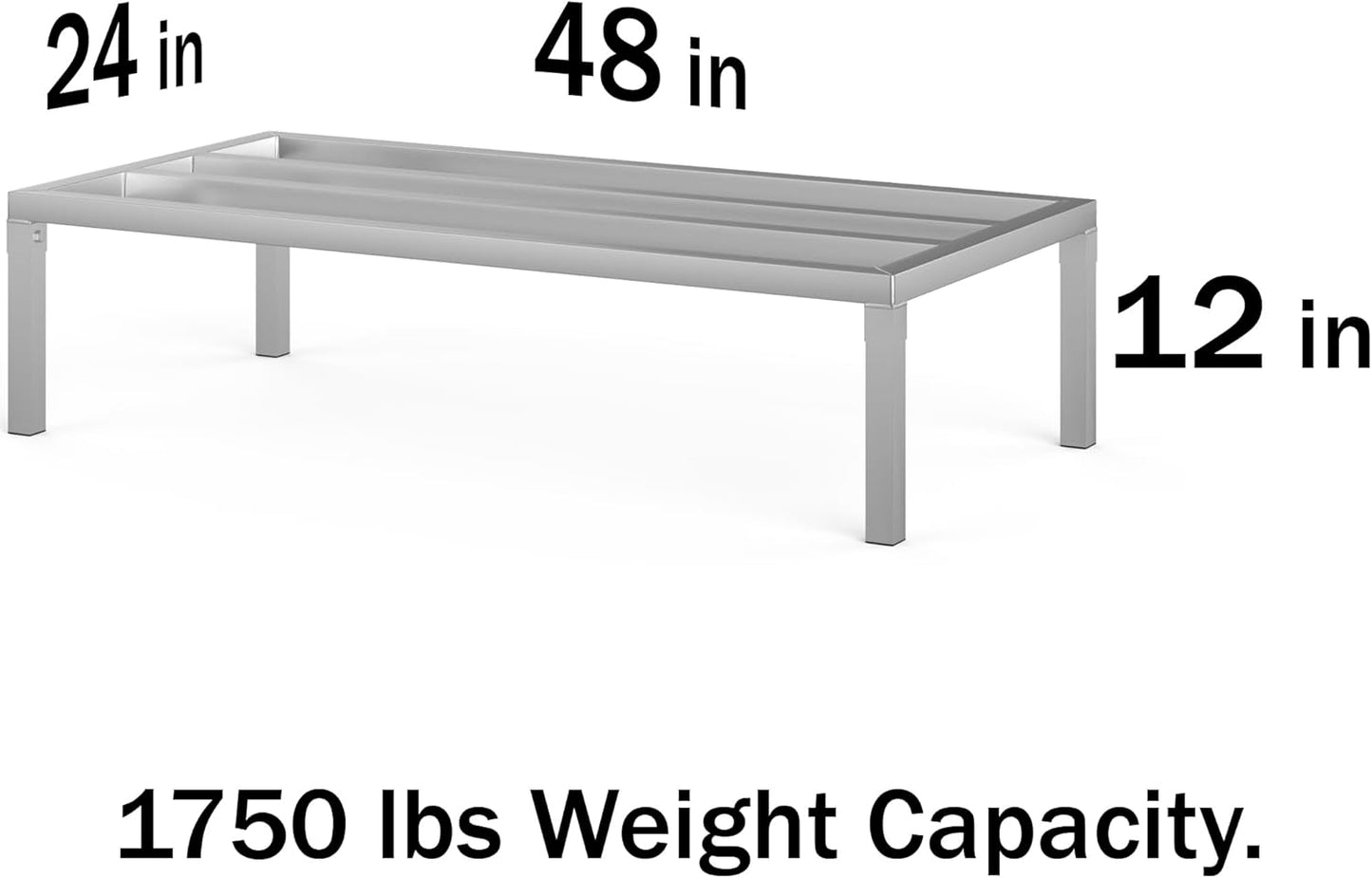 24 in X 48 in. Aquarium Stand | Industrial Style Aluminum Fish Tank Base with Open Frame Design
