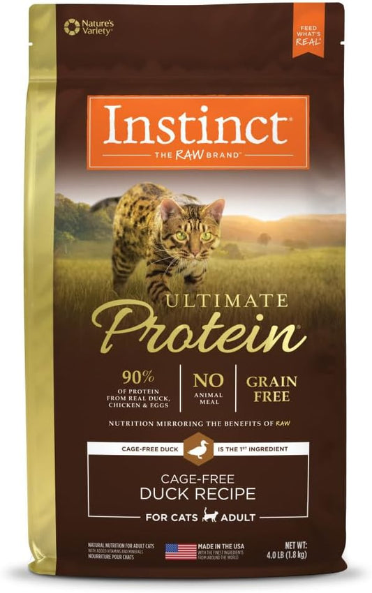 Instinct Ultimate Protein, Natural Dry Cat Food, Grain Free Recipe - Cage Free Duck, 4 lb. Bag