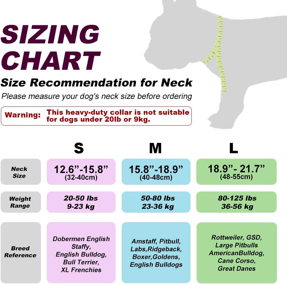 TSPRO Tactical Dog Collar 1.5 Inch Wide Thick Dog Collars with Heavy Duty Metal Buckle, Durable, Strong, Adjustable for Medium to Large Dogs (Purple M)