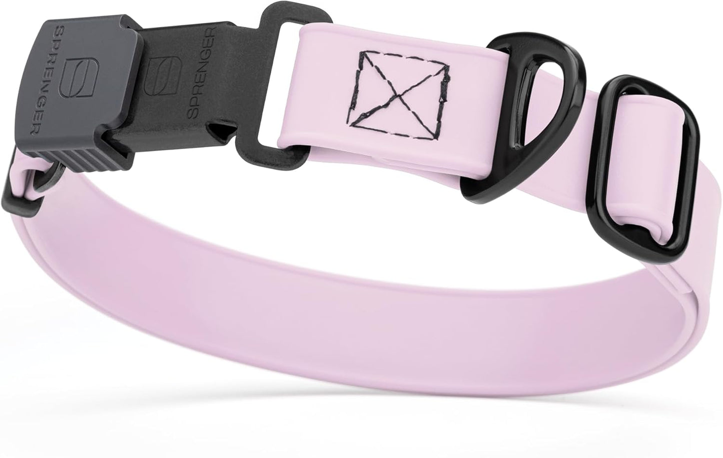 Dogline Biothane Waterproof Dog Collar with Herm Sprenger Black Stainless Steel Quick Release Buckle – Heavy Duty Tactical Durable Collar for Dogs – Comfortable and Safe Pet Collar, W 3/4" L 12-19"