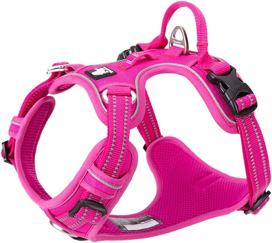 TRUE LOVE Dog Harness No Pull Nylon Reflective Pet Harness Adjustable Comfortable Control Step-in Brilliant Colors Truelove TLH56512 XS Fuchsia
