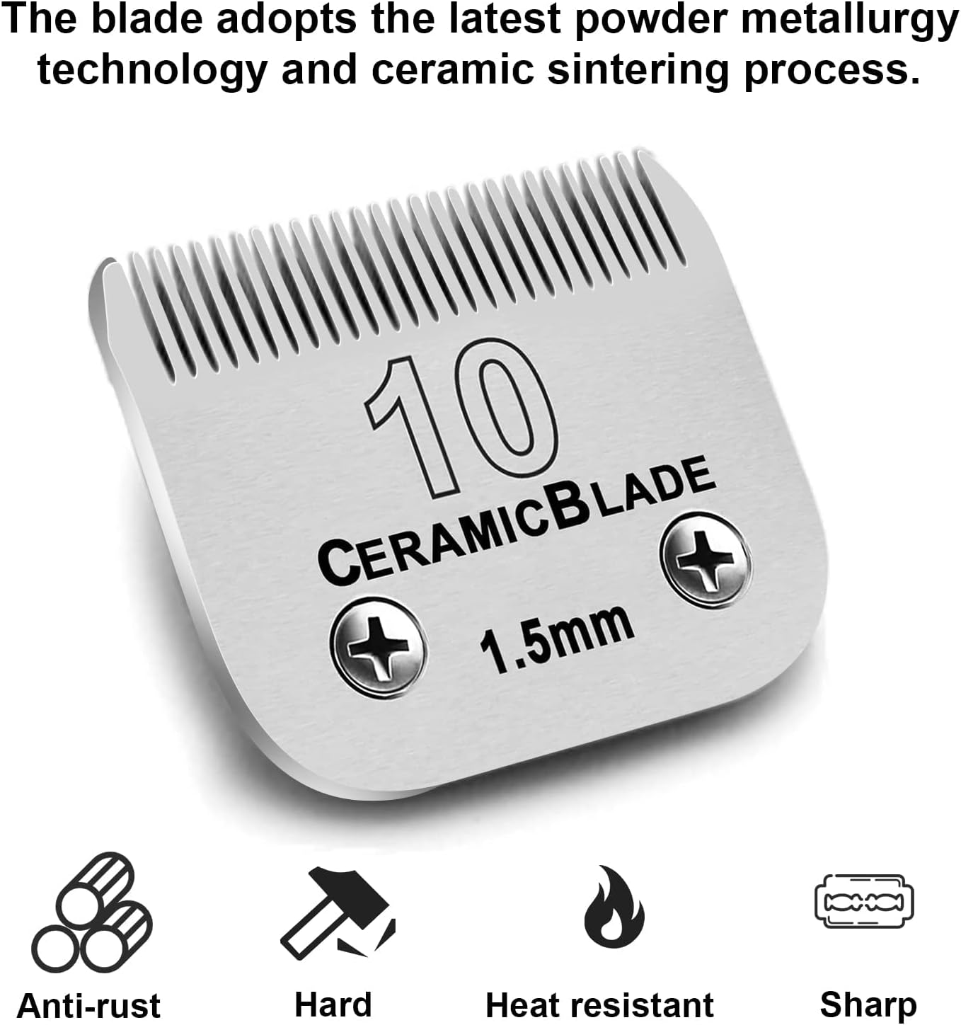 5PCS Dog Grooming Blades Compatible with Andis/Oster A5/Wahl KM Series Dog Clipper Blades Size:#10+30+40+5FC+7FC