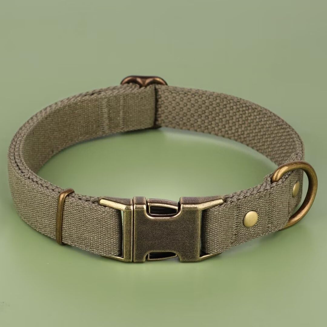 PET ARTIST Dog Collars for Medium Dogs, Soft Padded Premium Nylon Dog Collar with Quick Release Metal Buckle, Durable & Adjustable Pet Collars for Boy Gifts, Green, M (Fit 13-20")