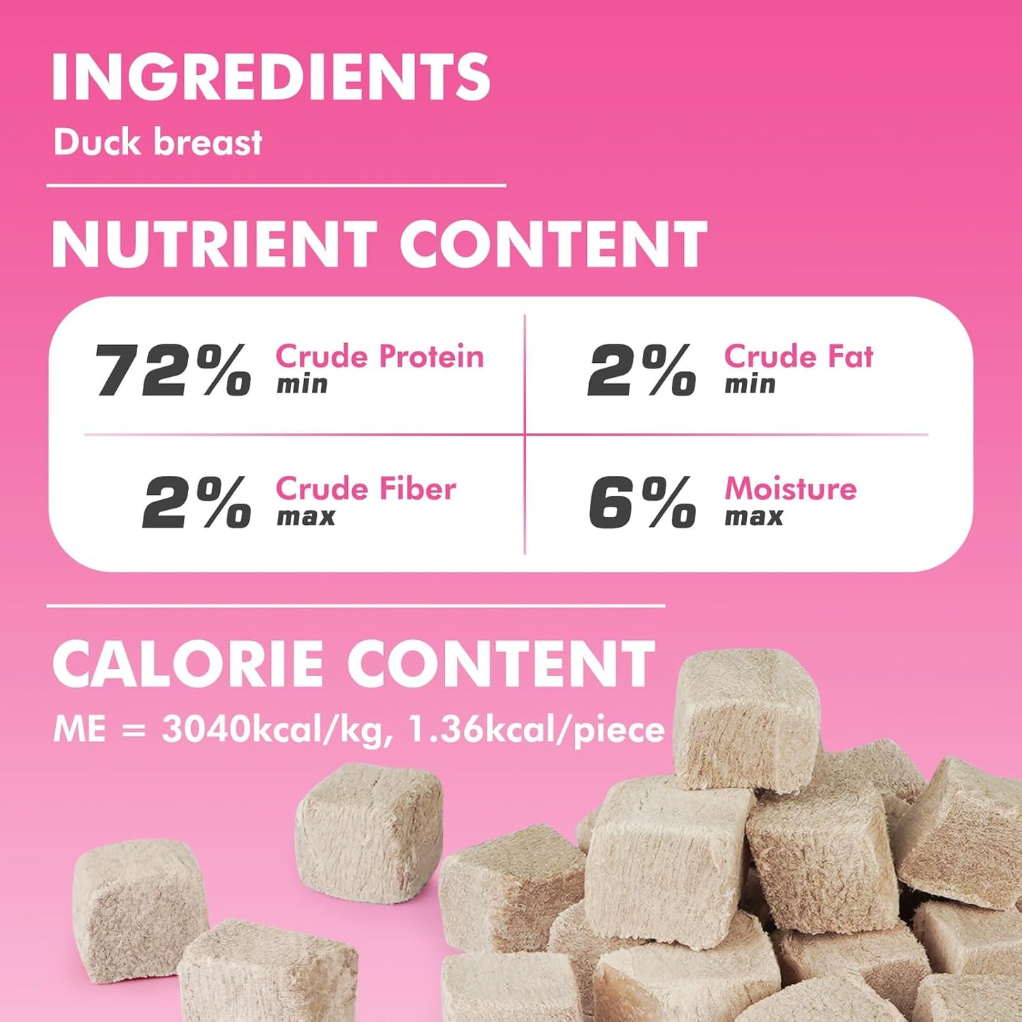 Freeze Dried Cats & Dogs Raw Treats, All Natural Single Ingredient Duck Breast, High Protein Healthy Pet Training Treats or Food Topper, 9.9 oz