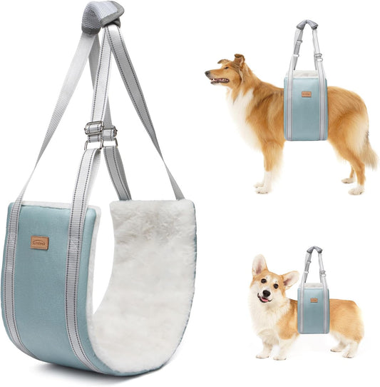 Dog Lift Harness for Large Dogs, Adjustable Dog Sling for Back Legs, Hip Support Harness to Help Lift Dogs Rear for Canine Aid and Old K9 Cruciate Ligament Rehabilitation - Large, Blue