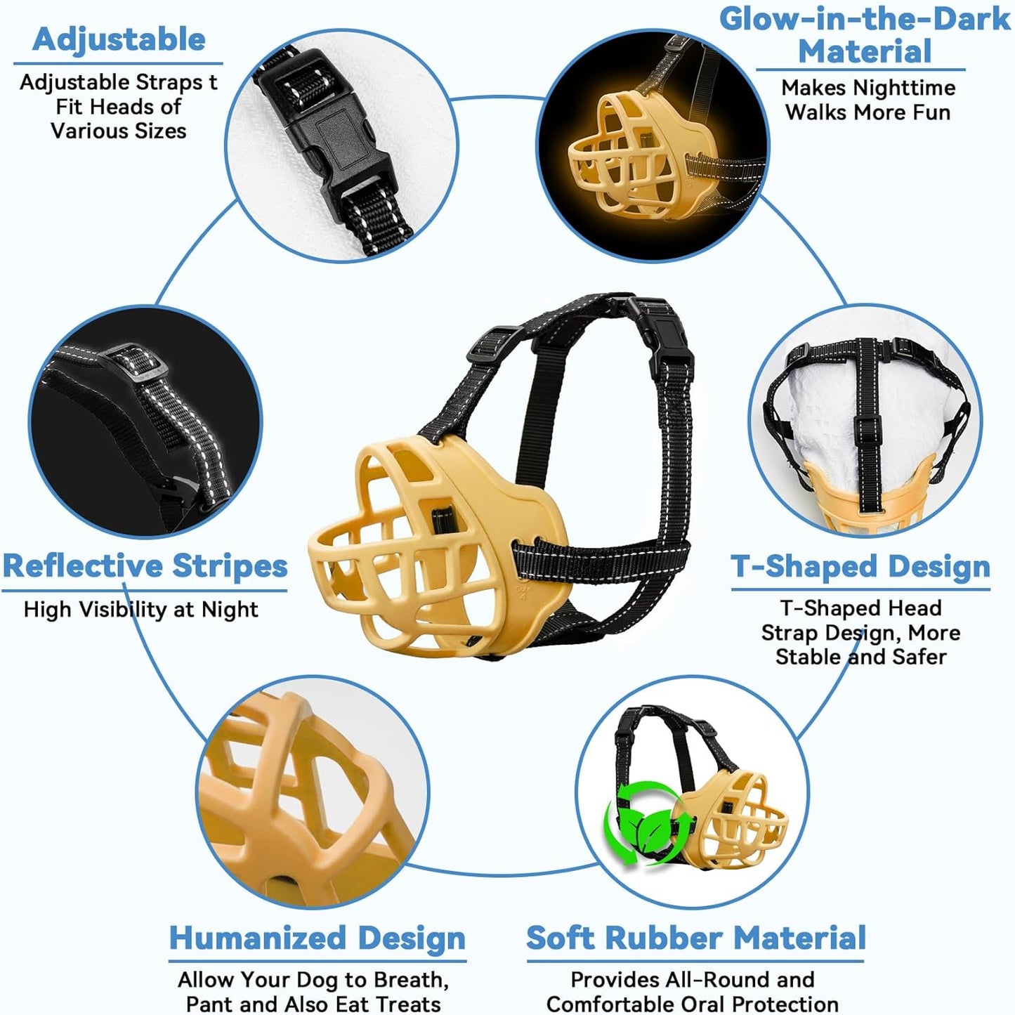 Dog Muzzle for Large Dogs, Breathable Basket Muzzles for Small, Medium and X-Large Aggressive Dog, Allows Panting Drinking, Suitable for Grooming Trimming Training (3, Luminous Orange)