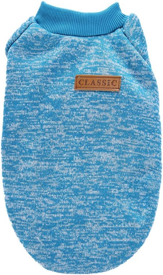 Jecikelon Dog Clothes Dogs Sweater Soft Puppies Clothing Winter Puppy Sweaters Warm Outfit for Dogs Small XXS XS Cat Apparel (Light Blue, S)