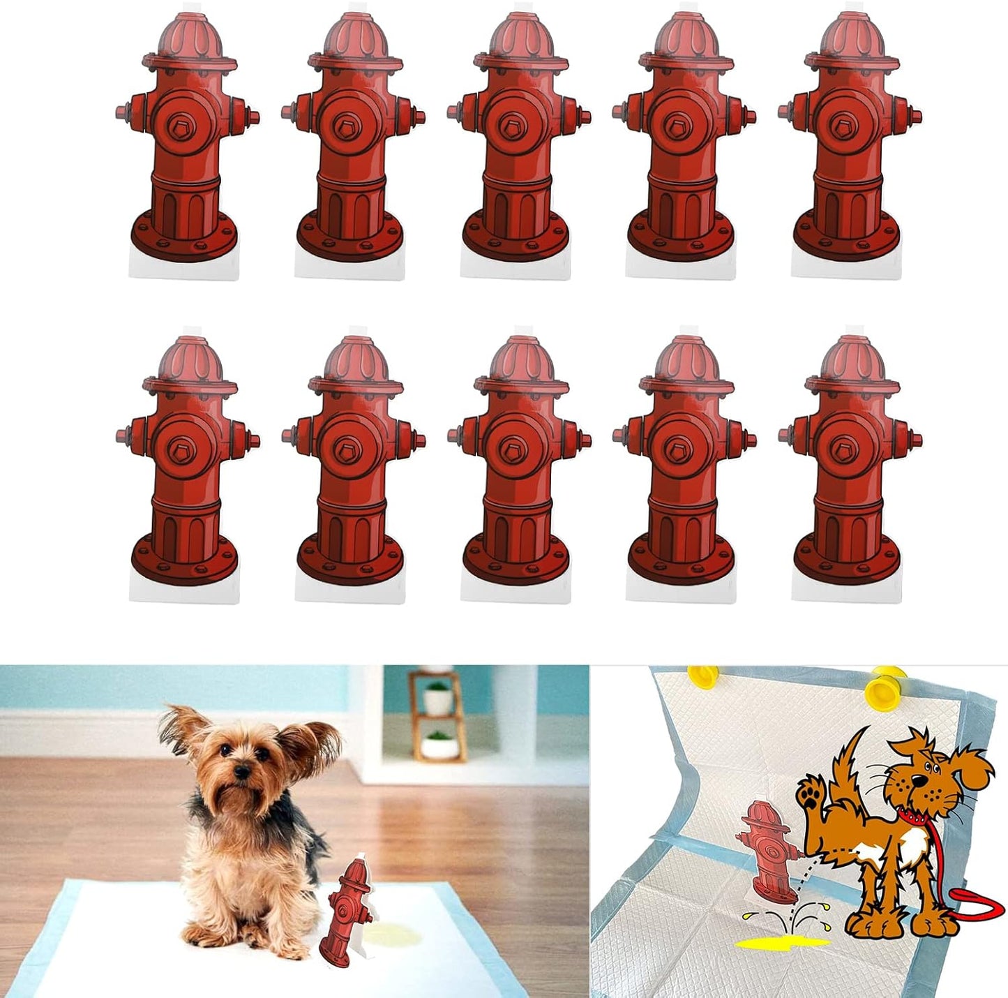 Dog Pee Pad Trainer 20Pcs Fire Hydrant Shaped Pet Diaper Pad Guide for Small Dogs, Puppies Dogs Potty Pee Training Pad Guide, 7.3 x 3.9in Small Fire Hydrant Post Paper Card
