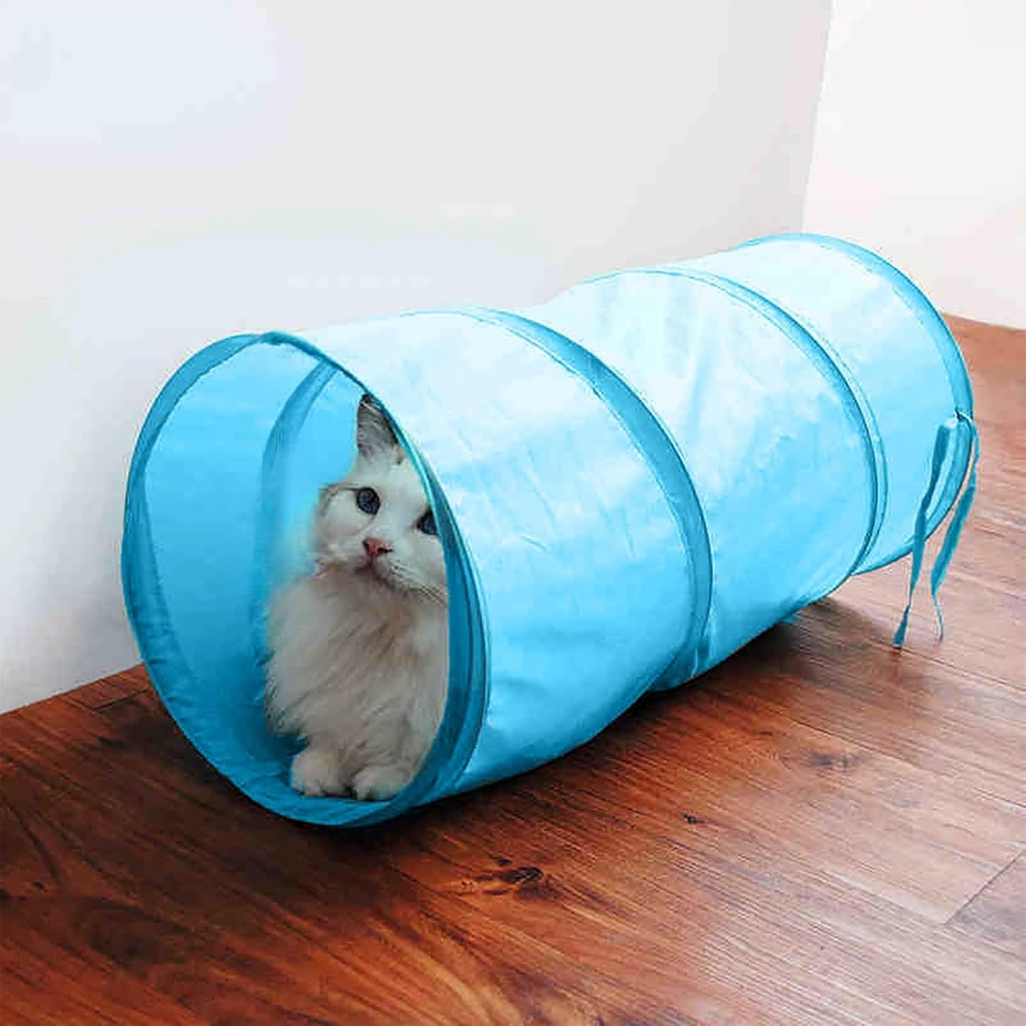 iCAGY Foldable Spiral Cat Tunnel - Indoor Toy for Small Cats, Kittens, and Rabbits - Tube for Interactive Play and Outdoor Fun - Pet Toy 20" 3 Pcs （Light Pink, Light Green, Sky Blue）
