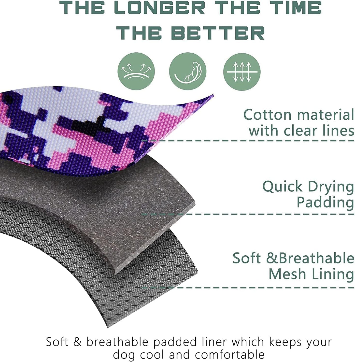 BUMBIN Tactical Dog Harness for Small Dogs No Pull, Famous TIK Tok No Pull Puppy Harness, Fit Smart Reflective Pet Walking Harness for Training, Adjustable Dog Vest Harness with Handle Purple Camo XS