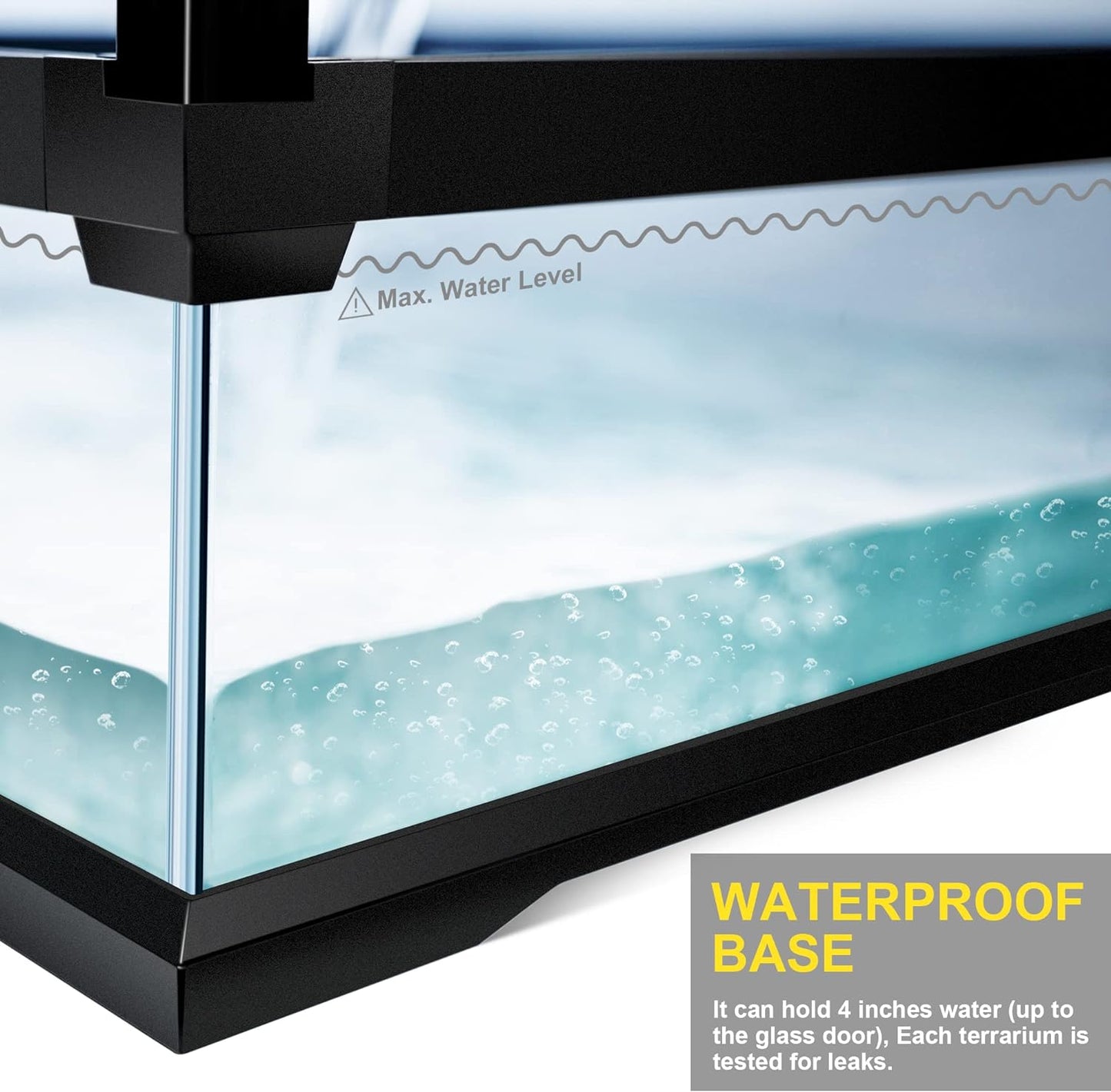 48 Gallon Professional Glass Terrarium 36"x18"x18" Durable Reptile Habitat Tank with Heat Resistant Aluminum Alloy Frame, Dual Front Swinging Doors for no Jam by Sand and Other Debris