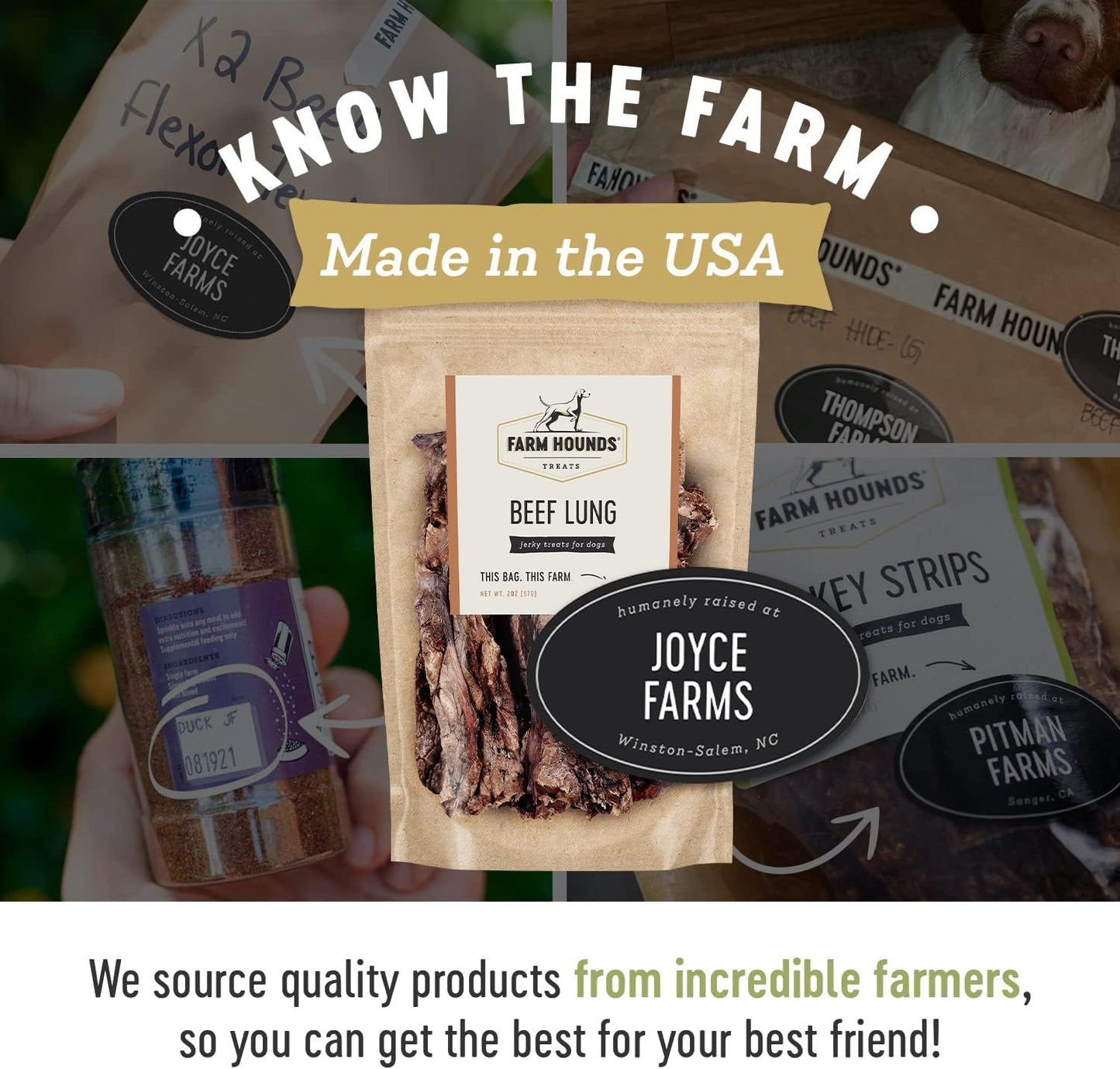 Farm Hounds - Beef Lung - Premium Natural Beef Lung Jerky for Dogs - Made from 100% Humanely Raised Cattle - Organ Treat - Great for Training & Treats - No Added Fillers - Made in USA - 2 oz - 1 Pack