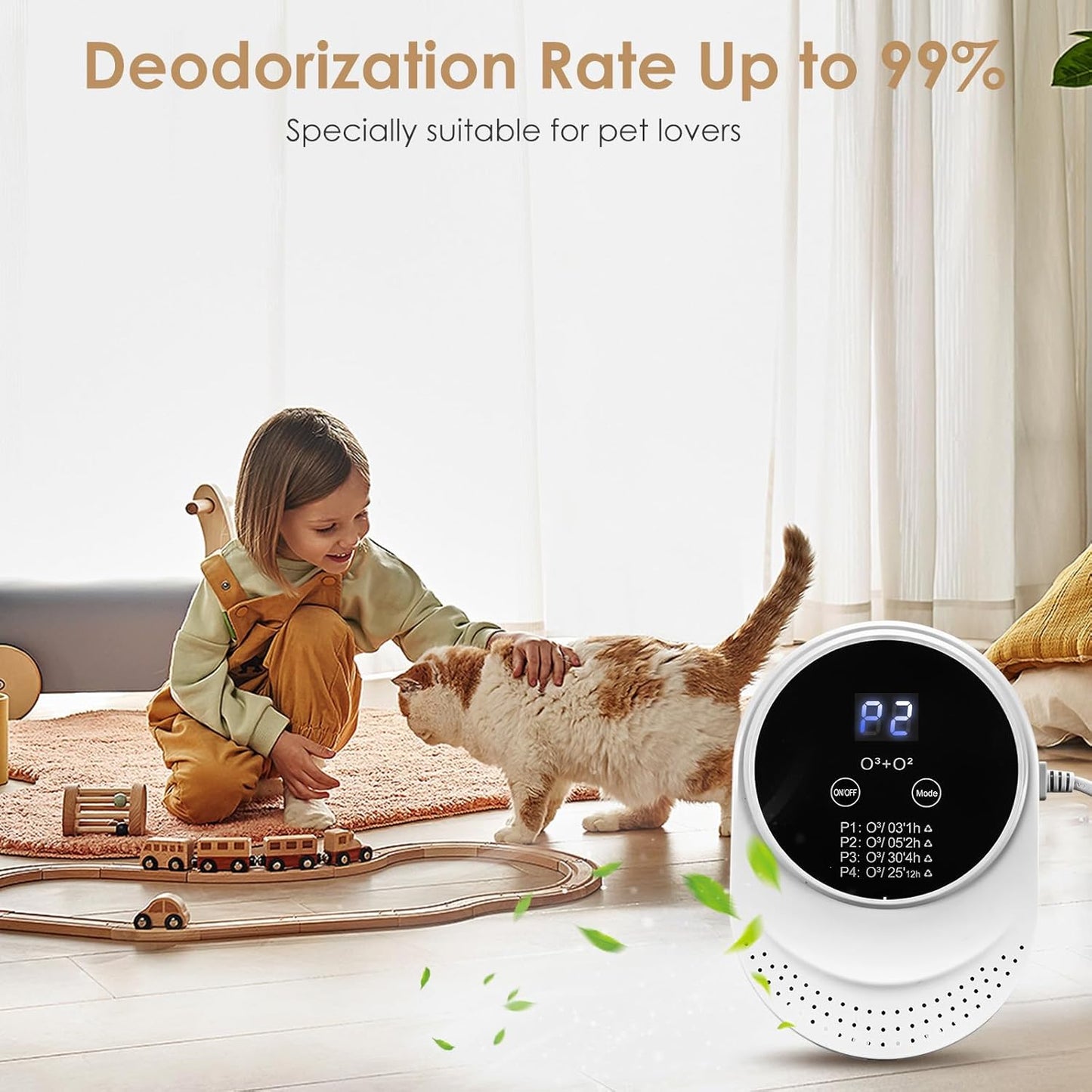 Cat Litter Deodorizer for Litter Box Plug In Air Fresheners for Home Ionizer Air Purifier for Strong Odor Portable Air Cleaner for Bathroom Toilet Living Room Kitchen Pets House Car (1)