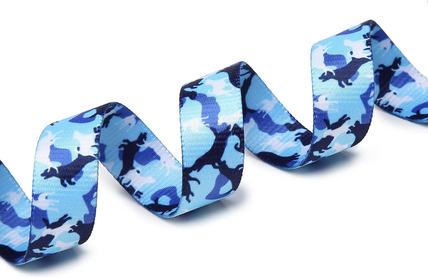 Mercano Adjustable Dog Collar - Special Design Patterns, Soft Nylon Comfortable Durable Pet Collar for Small Medium Large Dogs (XS, Dog Camouflage Blue)