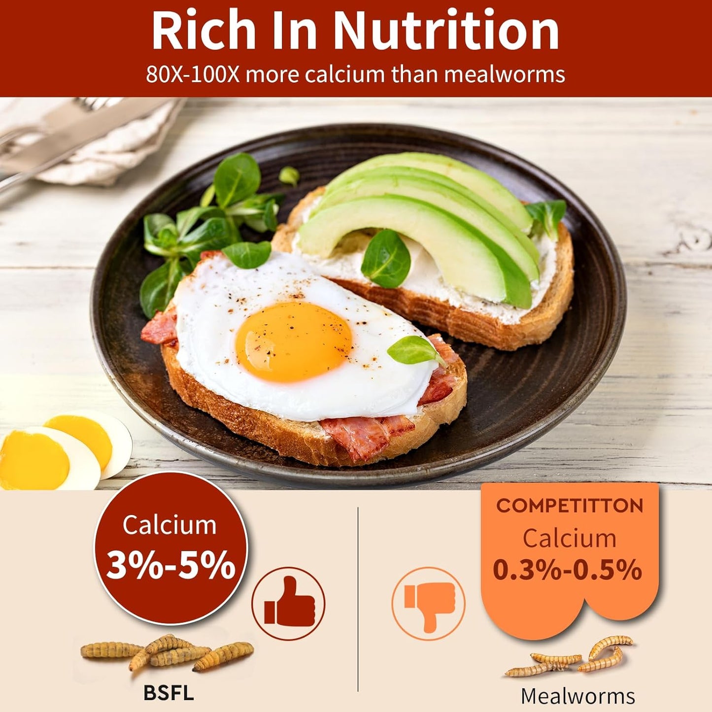 Dried Black Soldier Fly Larvae 5LB, High Protein Chicken Feed, 100% Natural Non-GMO – Treat for Chicken More Calcium Than Mealworms, Food for Laying Hen, Ducks, Wild Birds