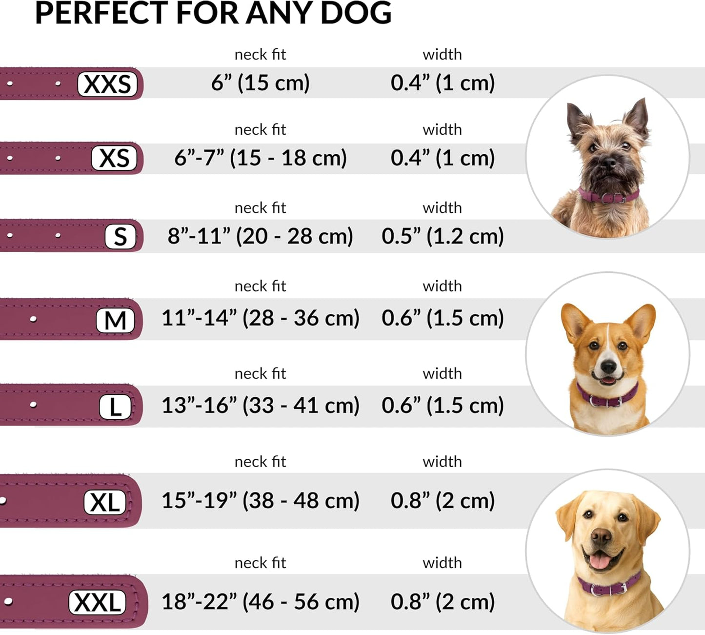 CollarDirect Rolled Leather Dog Collar, Soft Padded Round Puppy Collar, Handmade Genuine Leather Collar Dog Small Large Cat Collars 13 Colors (6-7 Inch, Pink Textured)