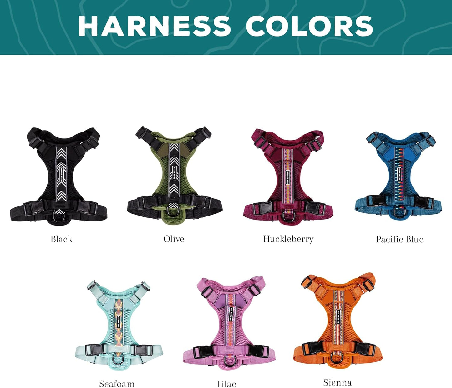 Wilderdog Lightweight Dog Harness with Reflective Straps - Large - Black