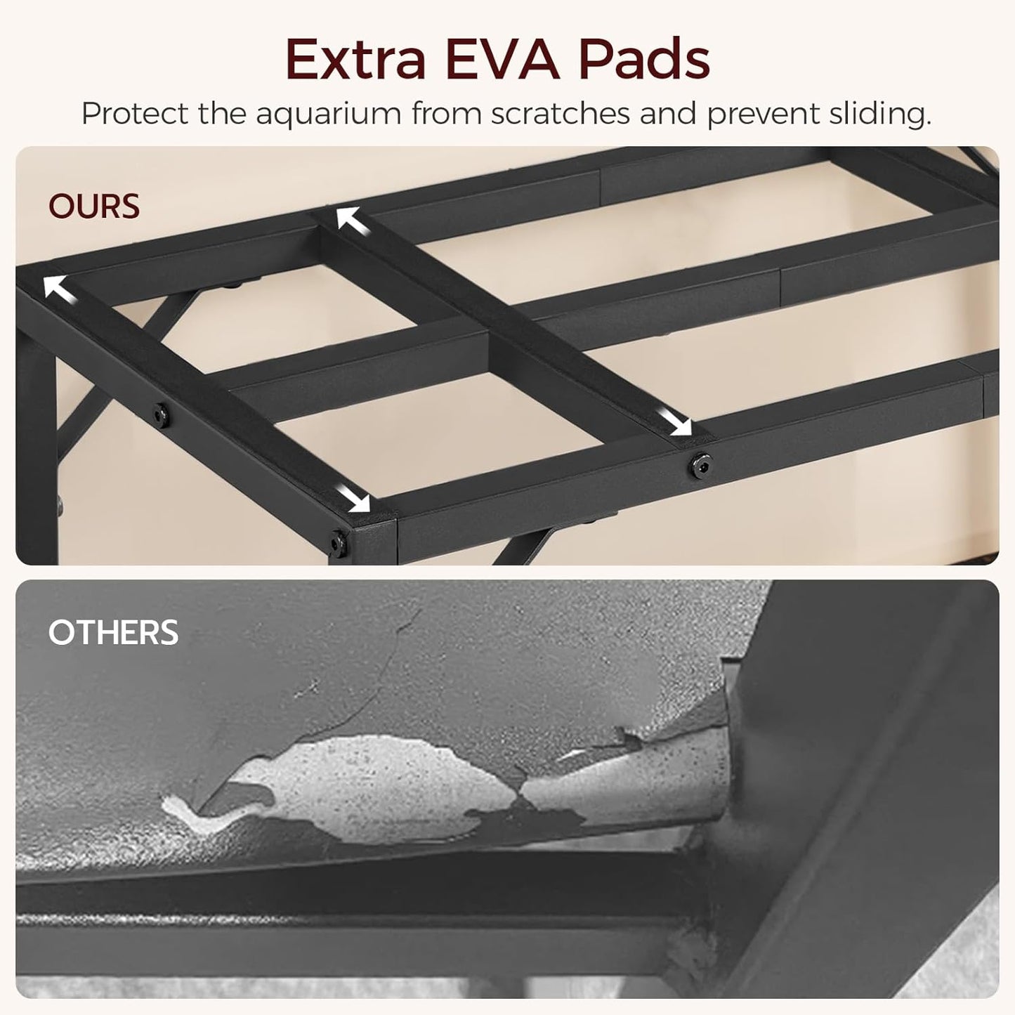 40-50 Gallon Fish Tank Stand, Aquarium Stand with 2-Tier Storage Shelves, Heavy Duty Breeder Turtle Terrarium Stand Rack for Home Office, 36.2" L x 18.9" W x 24.4" H, Black FTBK4001