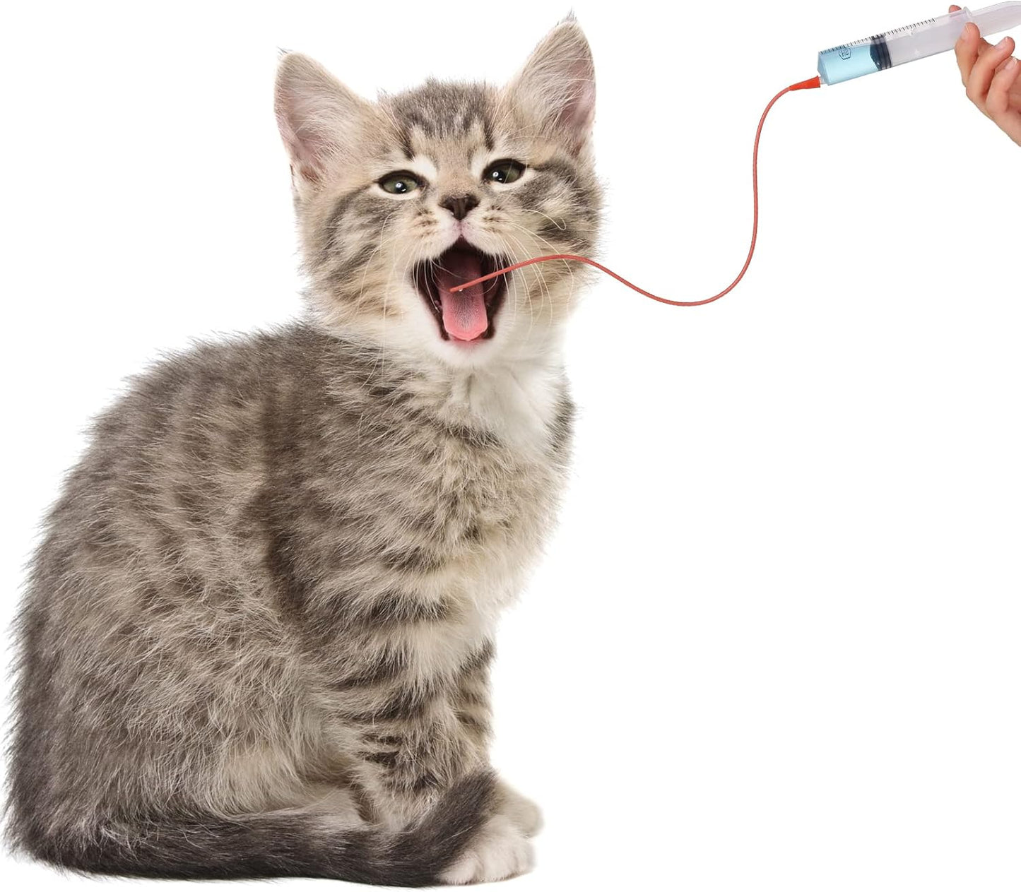 3 Sets Puppy Kitten Feeding Tube Kit Includes 3 Pcs 8 FR Red Rubber Feeding Tubes and 3 Pcs 30 ml Clear Feeding Syringe Kitten Syringe Feeding Supplies Feeding Tube Syringes Tool for Small Animals