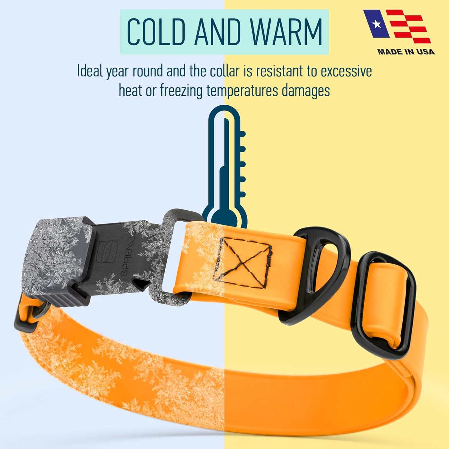 Dogline Biothane Waterproof Dog Collar with Herm Sprenger Black Stainless Steel Quick Release Buckle – Heavy Duty Tactical Durable Collar for Dogs – Comfortable, Safe Pet Collar W 1" L15-25 Tangerine