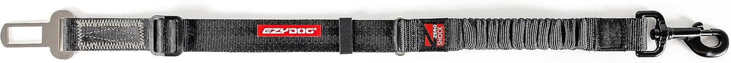 EzyDog Zero Shock Click - Shock Absorbing Dog Seat Belt Car Harness Attachment for Dogs - Adjustable Dog Restraints Seatbelts for Car Travel and Safety - (20in - 26in, Black)