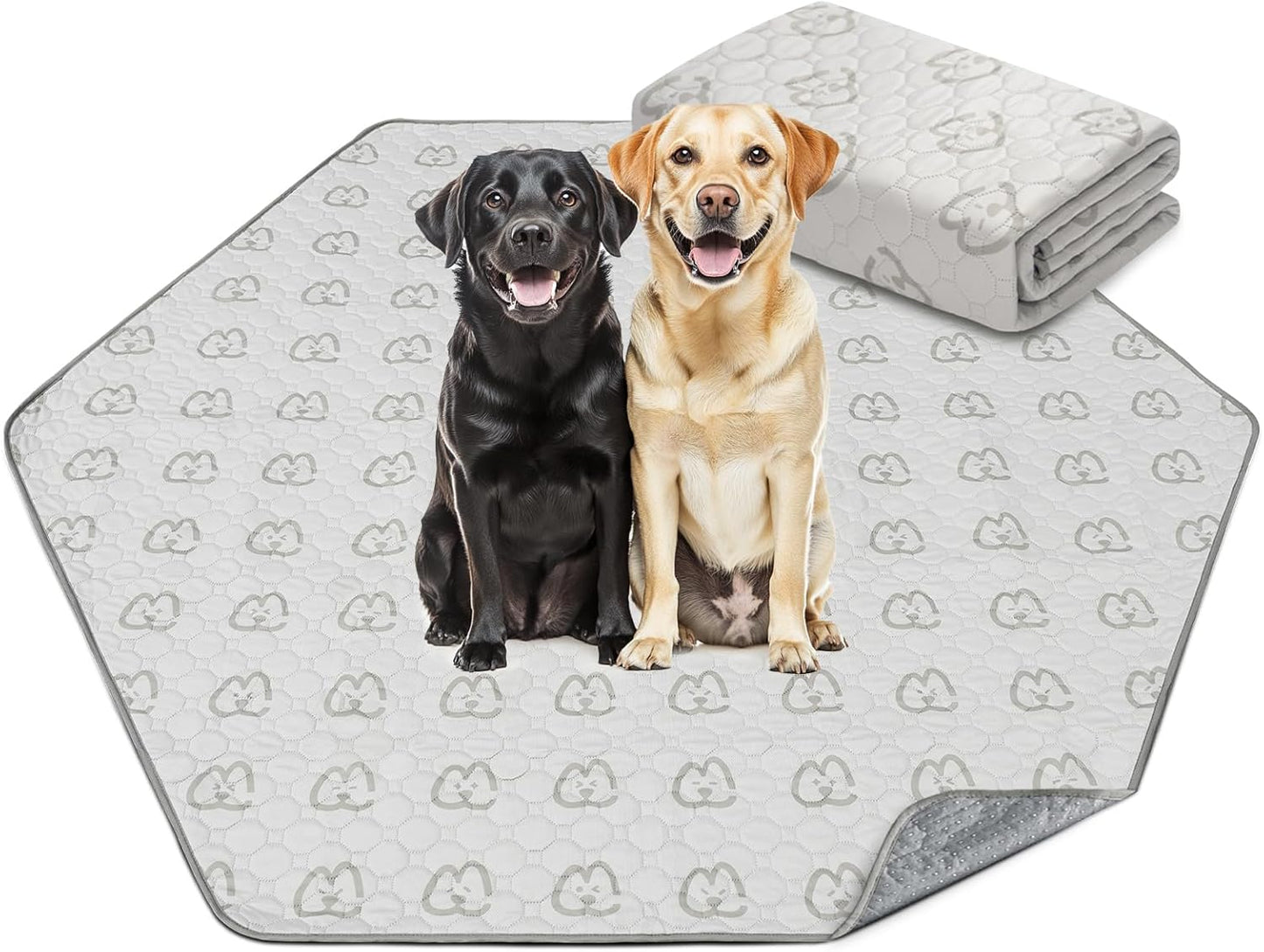 FXW Washable Pee Pads for Dogs, Puppy Pads with Super Absorbent, Specifically Designed for FXW Rollick/Homeplus 32/40/45inch 6 Panels Dog Playpen, 35" Hexagon, Khaki, 1 Pack