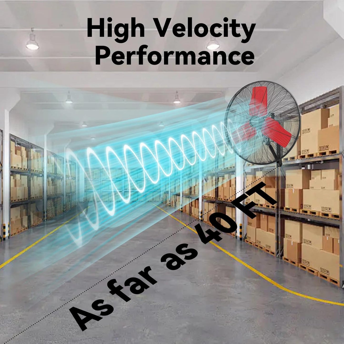 24 Inch 9500 CFM Waterproof Wall Fan Pro Series - Outdoor High Velocity Wall Mount Fan with Enclosed Motor for Residential, Warehouse, Patio, Shop, Garage, Barn UL Safety Listed