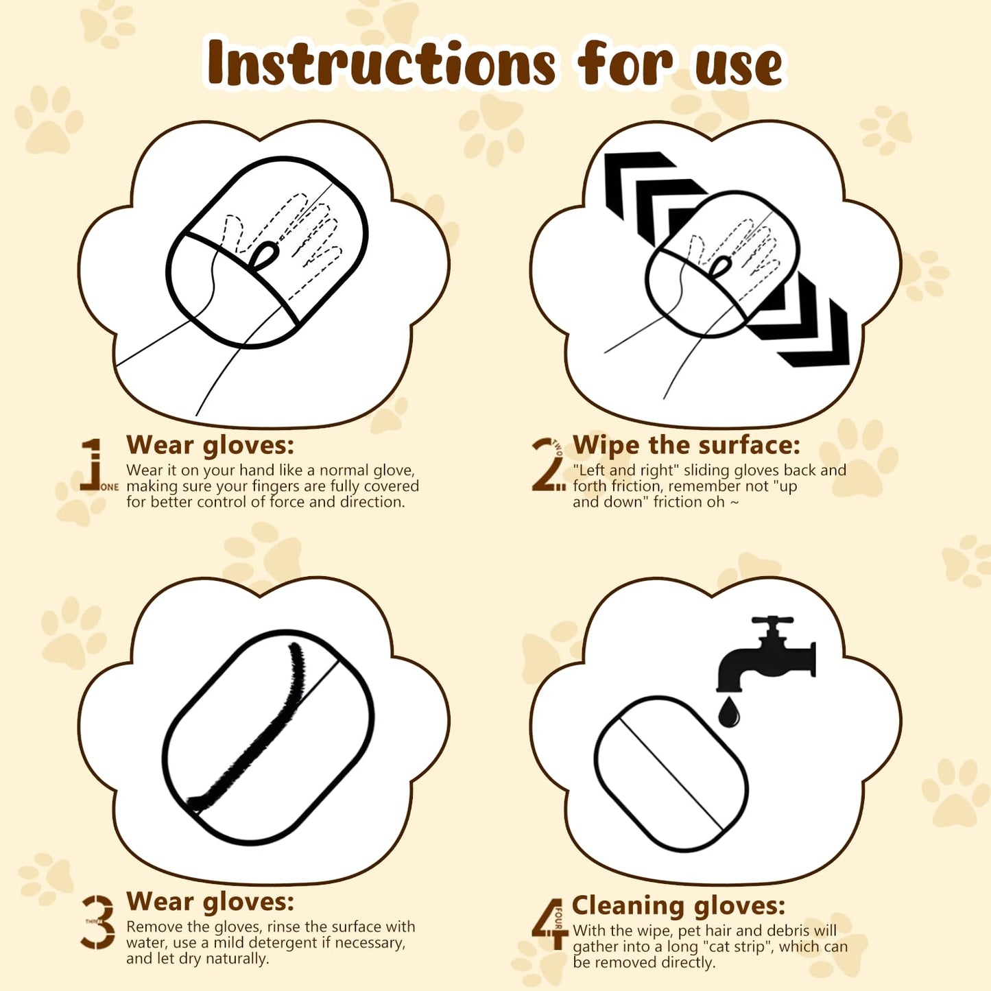 2PCS Pet Hair Remover Gloves, Electrostatic Pet Hair Removal Gloves for Cats & Dogs, Reusable Double Sided Pet Hair Remover,Versatile Grooming Gloves for Washing, Deshedding, Grooming