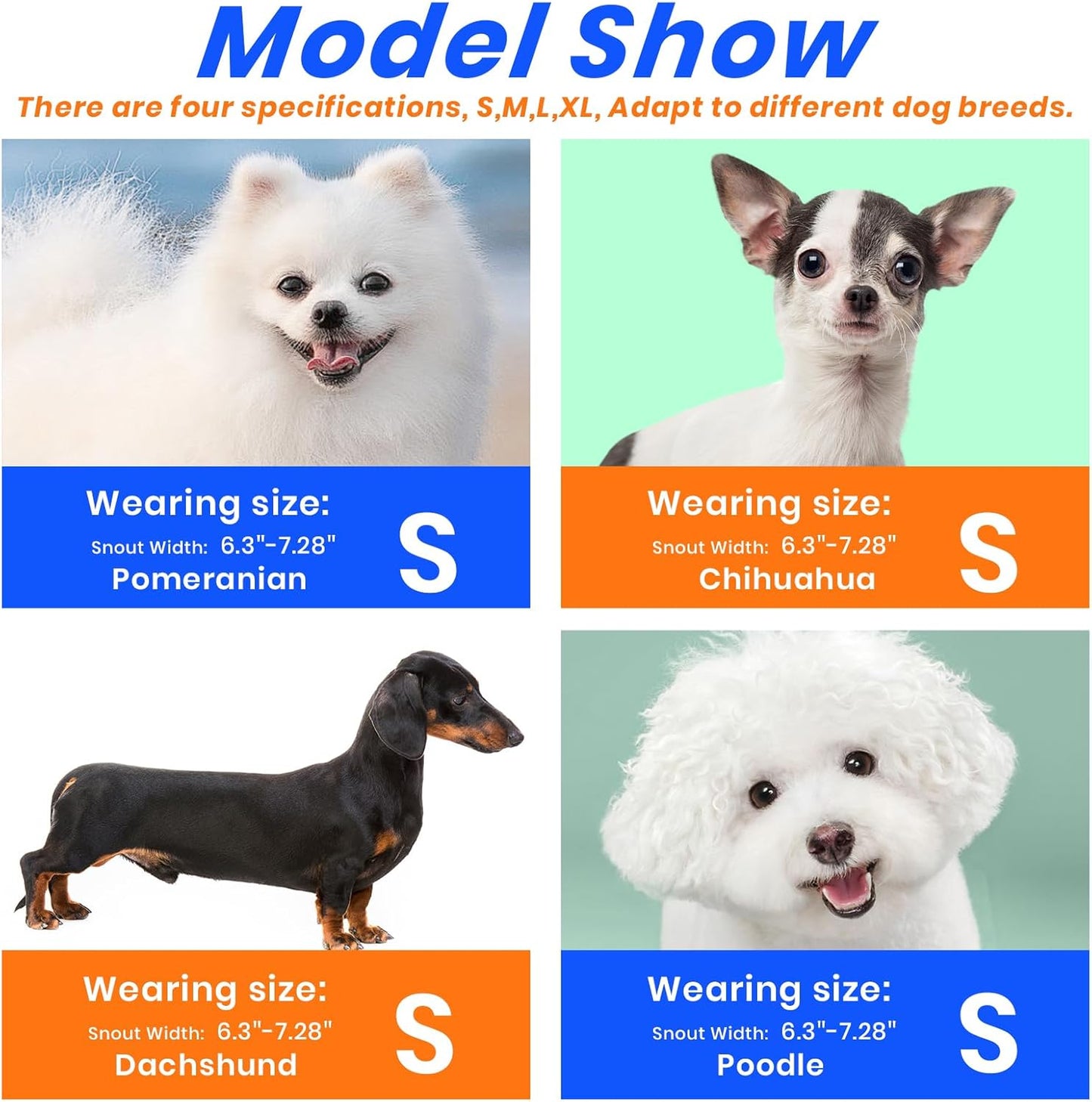 Dog Muzzle, Basket Muzzle for Small Medium Large Dogs, Anti-Biting and Chewing, Lightweight & Sturdy Cage Design, Allows Panting & Drinking, Ideal for Grooming & Training（Blue Size S）