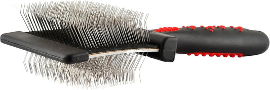 Jeffers Pet Double Sided Grooming Slicker Brush for Dogs, Cats, Puppies – Flexible Head with Stainless Steel Pins – Detangler Tool for Mats, Loose Fur, Shedding – Home or Professional Use - Large
